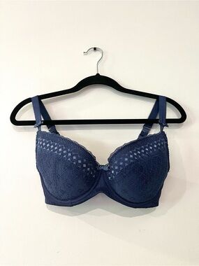 Change Lingerie Blue Lace Balconette Lightly Lined T Shirt Bra 30G 30DDDD 32DDD